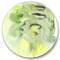 Designart - Abstract Pond of Green and Yellow - Modern Metal Circle Wall Art